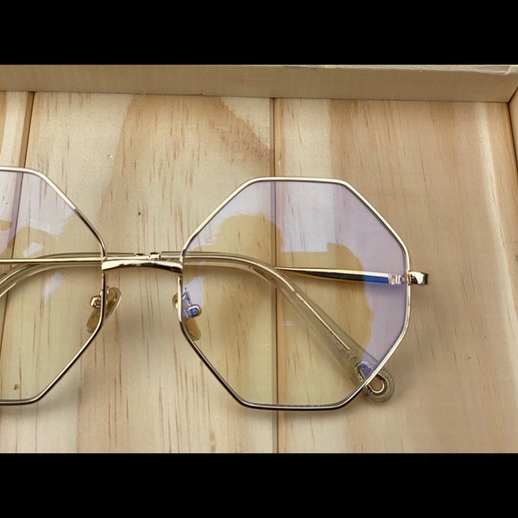Geometric octagon clear glasses - Picture 2 of 9